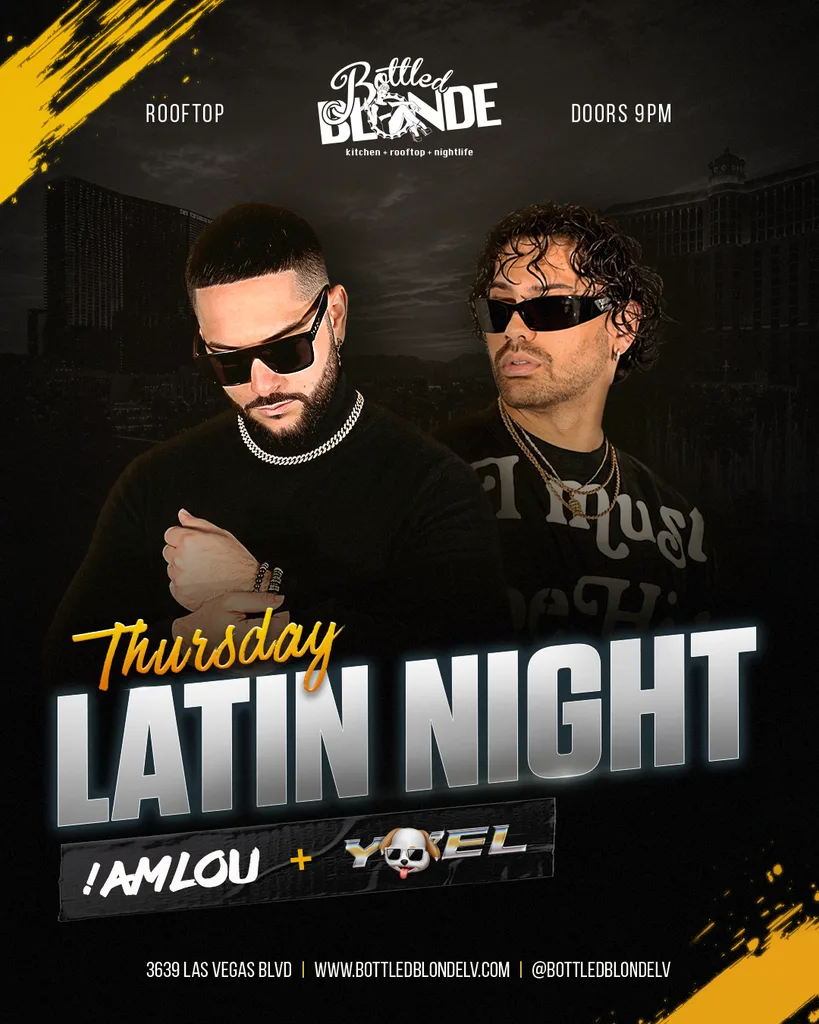Thursday Latin Night on the rooftop with !AMLOU and YO'EL - doors 9PM