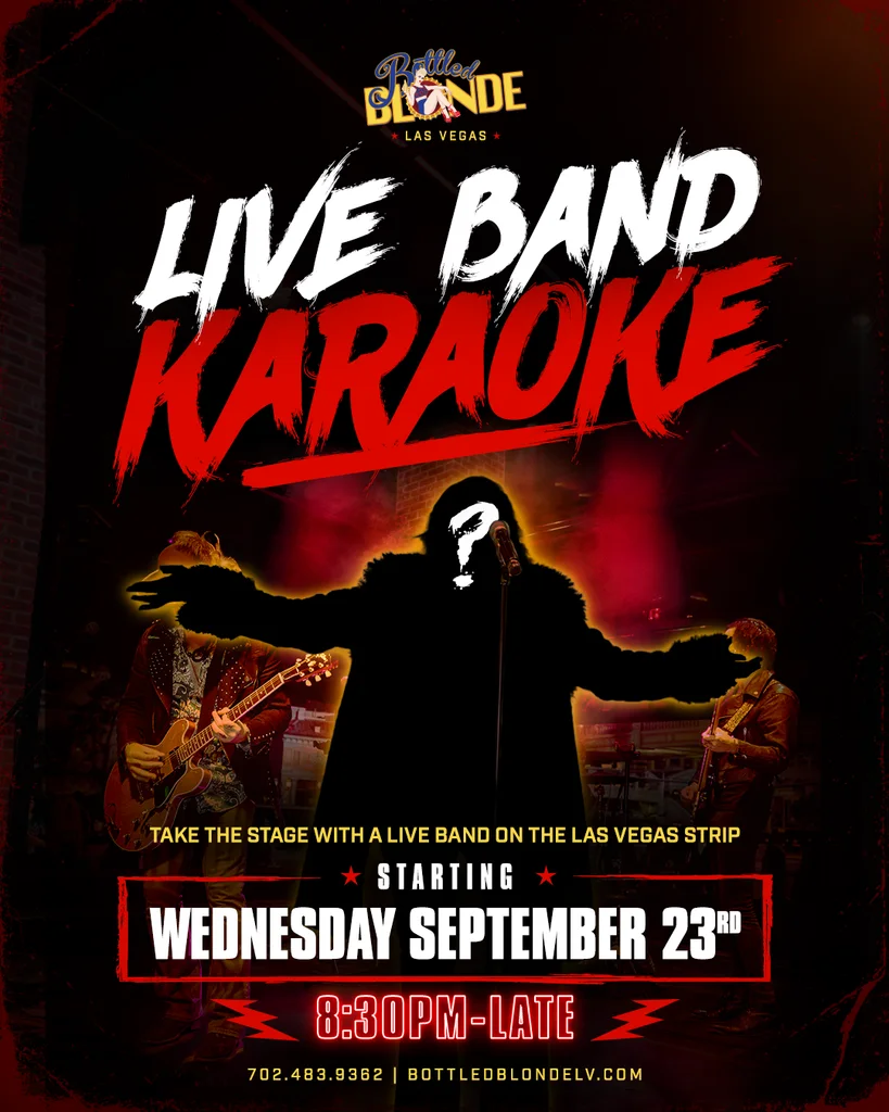 Live Band Karaoke at Bottled Blonde Las Vegas - every Wednesday from 8:30PM, starting Wednesday September 23rd